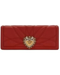 Dolce & Gabbana - Rote logo-plaque leder clutch tasche - Lyst