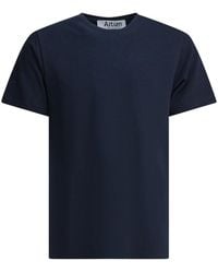Altum - Tops ,Blauw ,Katoen T-Shirt Van Katoen Met Ronde Hals - Lyst