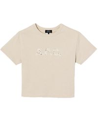 A.P.C. - Tops ,Katoen Katoenen T-Shirt Met Logo - Lyst