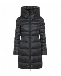 Peuterey - Gesteppte Lange Jacke Mit Kapuze - Lyst