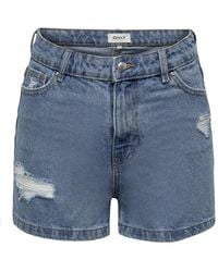 ONLY - Denim Shorts - Lyst
