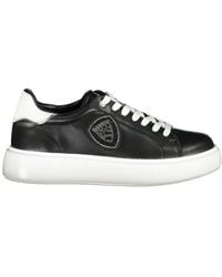 Blauer - Schoenen ,Zwart ,Leer Zwarte Leren Sneaker Met Strass-Versieringen - Lyst