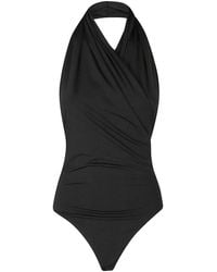 ANDAMANE - Tops ,Zwart ,Polyester Vina Halter Neck Bodysuit - Lyst