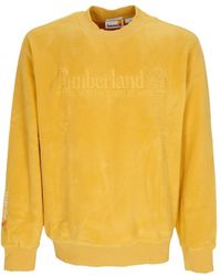 Timberland - Lineair Logo Herensweatshirt Met Ronde Hals, Mineraalgeel - Lyst