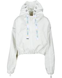 Khrisjoy - Jassen ,Wit ,Polyester Crop Jas Met Rits En Zakken - Lyst