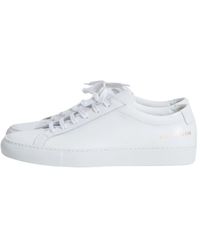 Common Projects - Weiße leder sneakers - Lyst