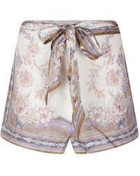 Zimmermann - Korte Broeken ,Veelkleurig ,Katoen Luna Shorts - Lyst