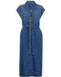 Mos Mosh - Denim Jurk Met Kraag En Knoopsluiting - Lyst