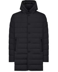 DUNO - Jassen ,Zwart ,Wol Gewatteerde Parka Met Wollen Effect - Lyst