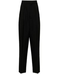 Random Identities - Broeken ,Zwart ,Polyester Pleated Tapered Trouser - Lyst