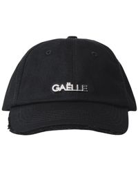 Gaelle Paris - Accessoires ,Zwart ,Katoen Katoenen Baseballpet Met Franje Klep En Metalen Logo - Lyst
