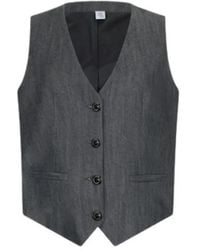 Liu Jo - Jassen ,Grijs ,Denim Denim Grootvader Vest Met V-Hals - Lyst