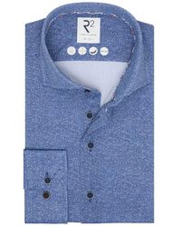 R2 Amsterdam - Overhemden ,Blauw ,Stijlvol Overhemd Voor Mannen - Lyst