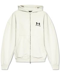 Balenciaga - Hoodies & Sweatvesten ,Wit ,Katoen Sweatshirt Met Logo - Lyst