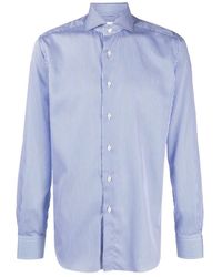 Xacus - Overhemden ,Blauw ,Katoen Twill Katoenen Overhemd - Lyst