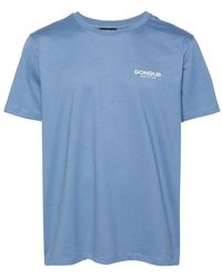 Dondup - Hellblaue logo print t-shirts und polos - Lyst