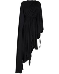 Balenciaga - Vestido negro drapeado aw 23 - Lyst