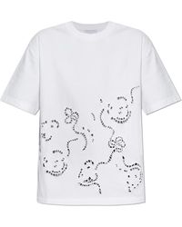 Ganni - Broderie Anglaise T-Shirt - Lyst
