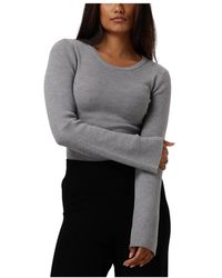 Modström - Truien & Vesten ,Grijs ,Wol Hirokimd O-Neck - Lyst