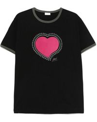 Dries Van Noten - Schwarzes rundhals kurzarm-t-shirt - Lyst