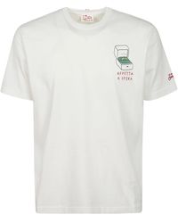 Mc2 Saint Barth - Weißes baumwoll-t-shirt mit seitenprint - Lyst