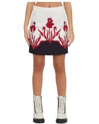 Moschino - Rokken ,Veelkleurig ,Polyester Minirok Met Bloemendetail - Lyst