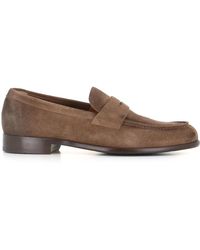 Doucal's - Almond-Toe Suede Loafer - Lyst
