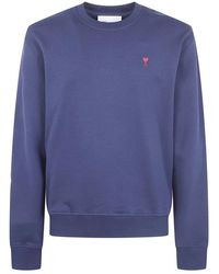 Ami Paris - Hoodies & Sweatvesten ,Blauw ,Katoen Ami De Coeur Sweatshirt - Lyst