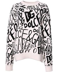 Dolce & Gabbana - Dolce Gabbana Logo Gebreide Trui - Lyst