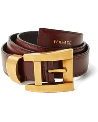 Versace - Accessoires ,Bruin ,Leer Belt H.30 Calf Leather - Lyst