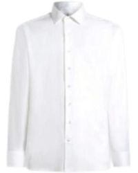 Etro - Overhemden ,Wit ,Katoen Wit Jacquard Overhemd Italiaanse Kraag - Lyst
