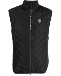 EA7 - Jassen ,Zwart ,Polyester Down Waistcoat - Lyst
