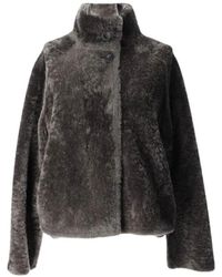 Arma - Jassen ,Grijs ,Faux Fur Leather Jacket - Lyst