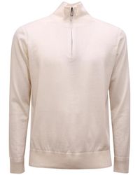 Paolo Pecora - Maglione Mezza Zip Wool Sweater - Lyst
