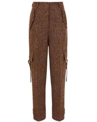 Zimmermann - Broeken ,Bruin ,Tweed Illustration Tweed Broek - Lyst