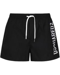 DSquared² - Badmode ,Zwart ,Zwart Zeekleding Boxer Midi - Lyst