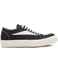 Rick Owens - Sneakers vintage basse nere e bianche - Lyst