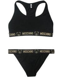 Moschino - Conjunto de lencería negra con bandas elásticas - Lyst