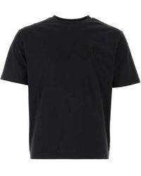 Palm Angels - Schwarzes baumwoll-t-shirt,schwarzes monogramm t-shirt mit besticktem logo - Lyst