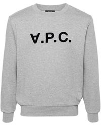 A.P.C. - Hoodies & Sweatvesten ,Grijs ,Katoen Standard Grand Vpc Sweatshirt - Lyst