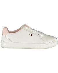 Tommy Hilfiger - Weiße Polyester-Sneaker Mit Kontrastdetails - Lyst