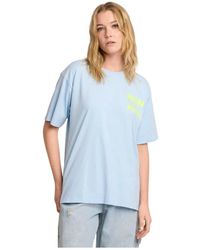 Kocca - Tops ,Blauw ,Katoen T-Shirt Van Katoen Fit Over - Lyst