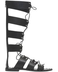 Pinko - Schoenen ,Zwart ,Leren Sandaal - Lyst