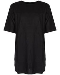 LA HAINE INSIDE US - Elegantes Rundhals T-Shirt Mit Knöpfen - Lyst