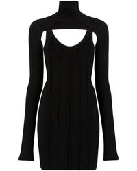 Roberto Cavalli - Bodycon Mini-Jurk Met Ronde Hals - Lyst