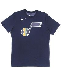 Nike - Fitness ,Blauw ,Katoen Utah Jazz Logo Tee Celebration - Lyst