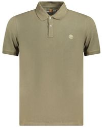 Timberland - Tops ,Groen ,Katoen Groene Slim Fit Polo Shirt Met Logo - Lyst
