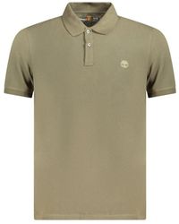 Timberland - Tops ,Groen ,Katoen Groene Slim Fit Polo Shirt Met Logo - Lyst