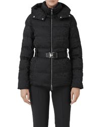 Elisabetta Franchi - Schwarze steppjacke mit gürtel - Lyst