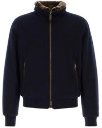 Moorer - Jassen ,Blauw Wool Blend Down Jacket - Lyst